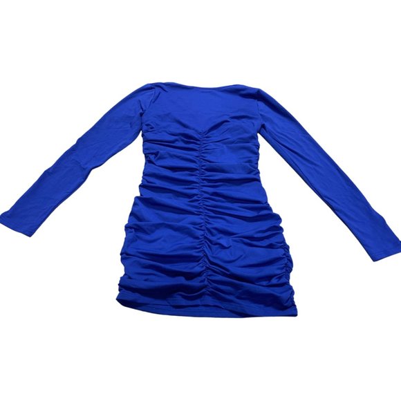 Pafovalu Sexy Party Dress Women's Square Neck Long Sleeve Bodycon Club MiniDress - Picture 2 of 4